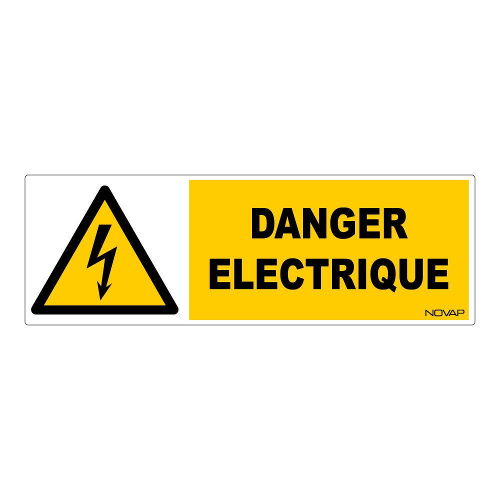 Panneau danger électrique rigide 450 x 150 mm NOVAP 4062914