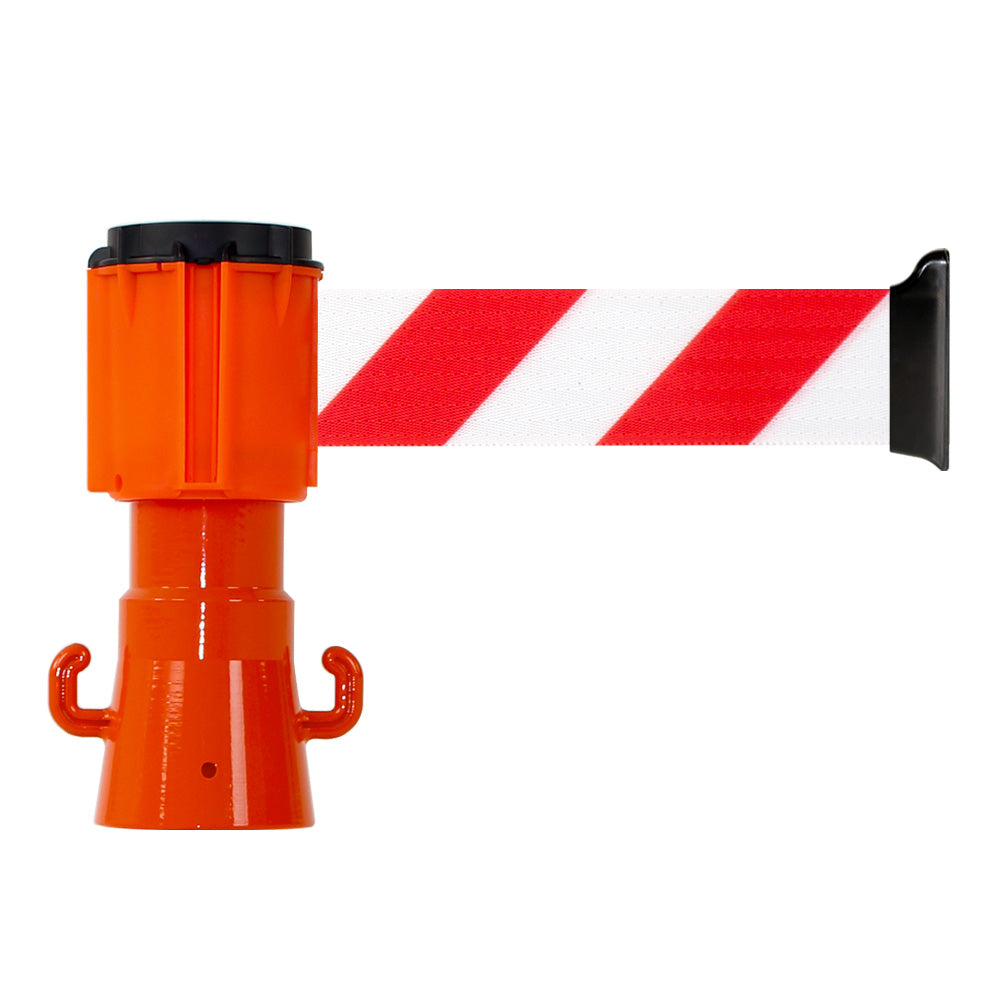 Enrouleur de sangle rouge/blanc pour cônes 5 m x 50 mm NOVAP 2830041