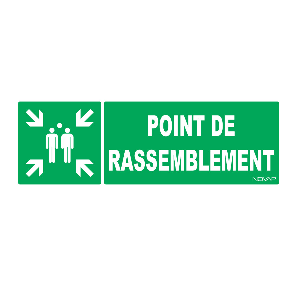 Panneau point de rassemblement aluminium 450 x 150 mm NOVAP 4012902