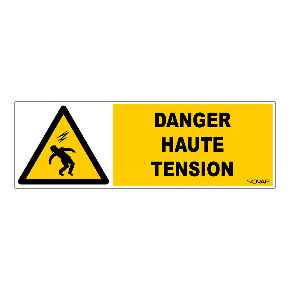 Panneau danger haute tension rigide 450 x 150 mm NOVAP 4030838
