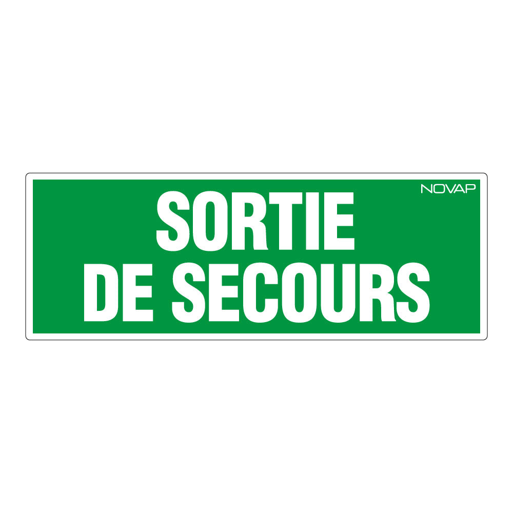 Panneau sortie de secours rigide 330 x 120 mm NOVAP 4140391