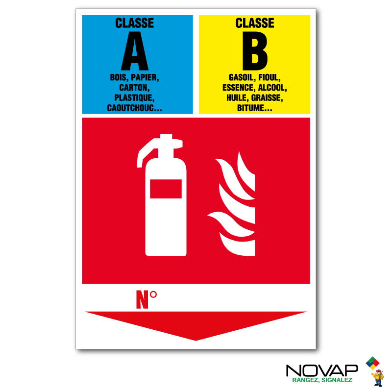 Panneau extincteur classe AB rigide A5 NOVAP 4600383