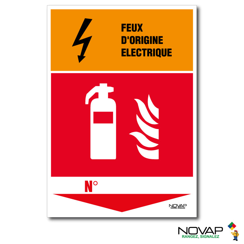 Panneau extincteur pour feu d’origine électrique rigide A5 NOVAP 4600574