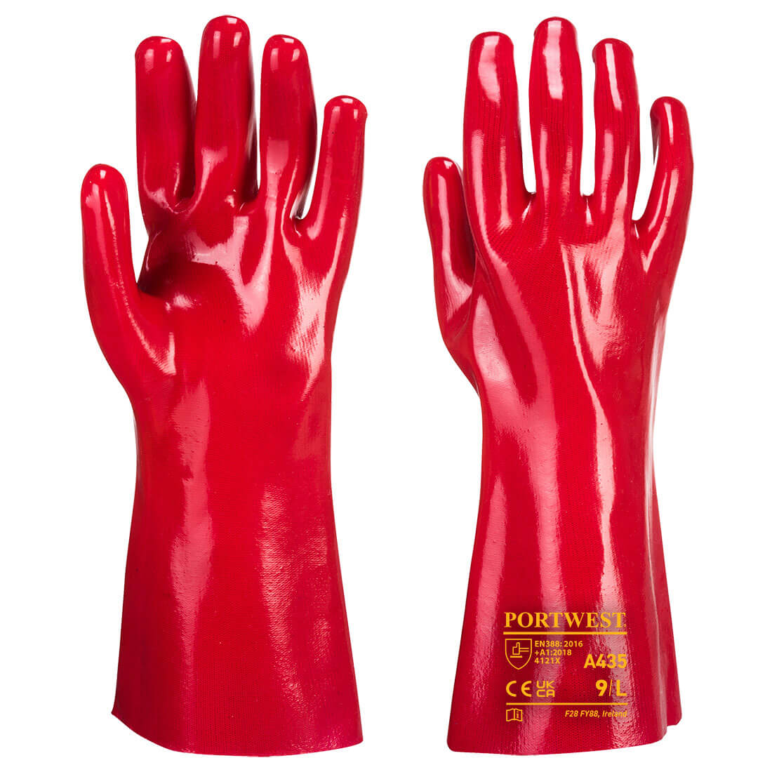 Gant de protection étanche en PVC rouge Portwest A435 longueur 35 cm chez FMCI Abidjan