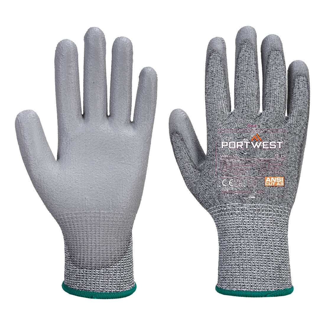 Gant anti-coupure gris à paume enduite PU Portwest A622 - FMCI Abidjan
