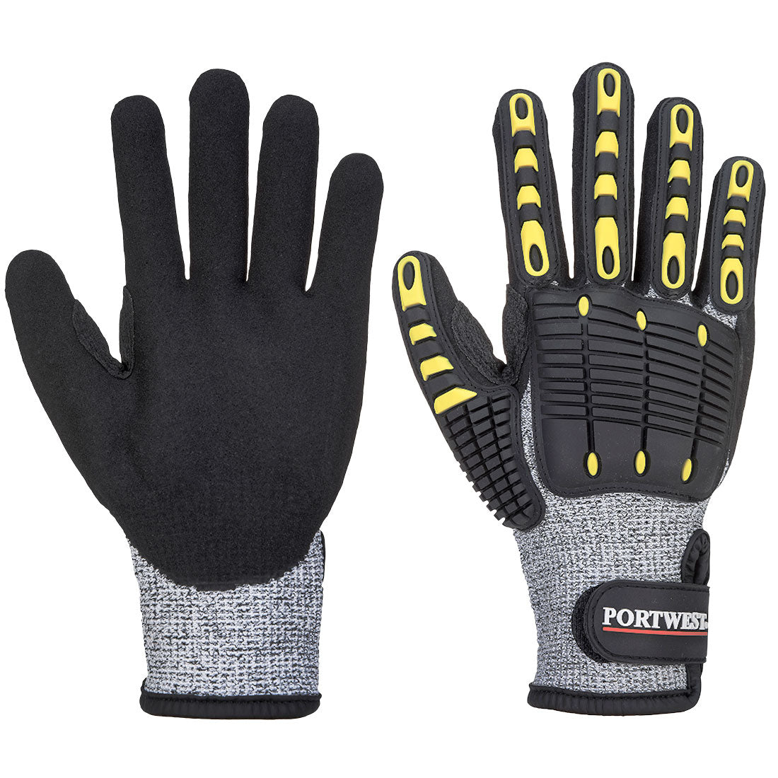 Gant de protection anti-coupure et anti-choc gris et noir Portwest A722 chez FMCI Abidjan