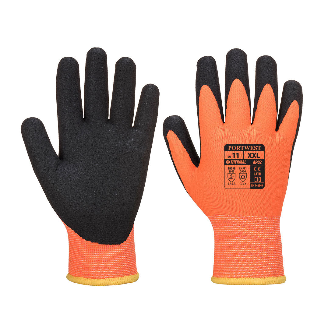 GANT THERMO(FROID) PRO ULTRA ORANGE/NOIR PORTWEST AP02 - Protection des mains | FMCI Côte d'Ivoire