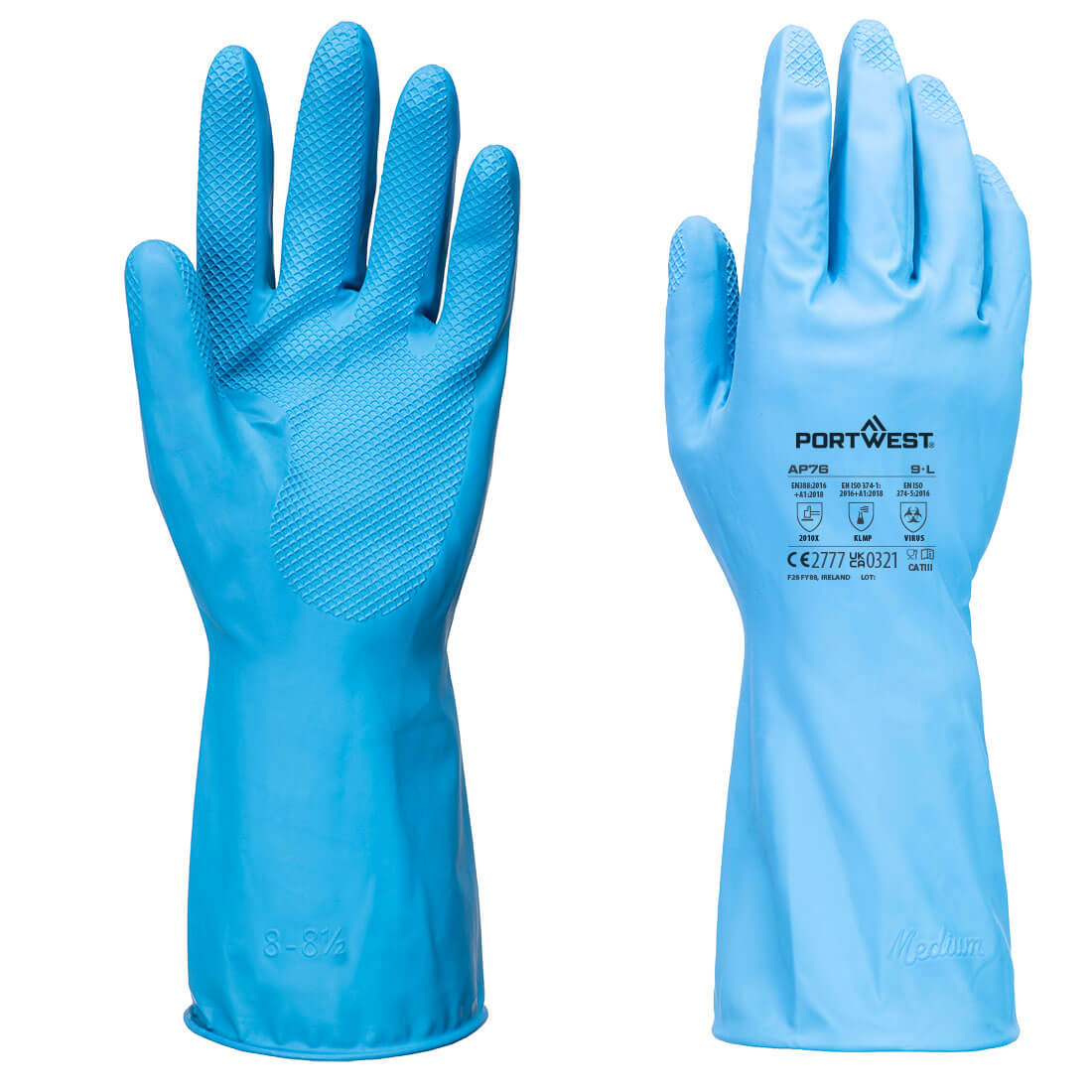 GANT DE PROTECTION FD CHIMIQUE B LATEX BLEU PORTWEST AP76