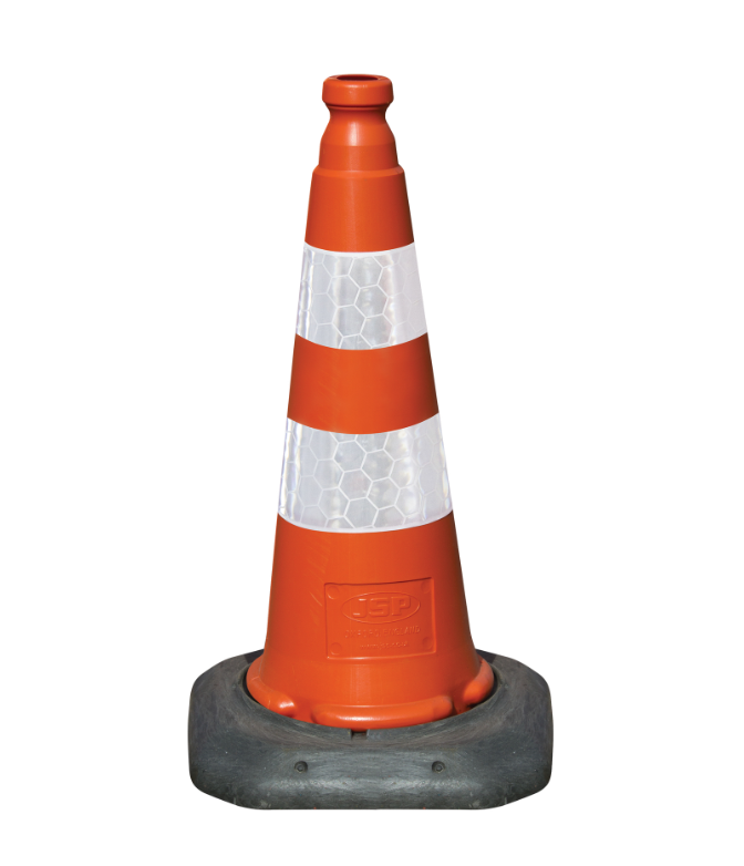Cône de Signalisation JSP Dominator Rouge 50cm – 2 Bandes RétroréfléchissantesCôte d'Ivoire  - FMCI