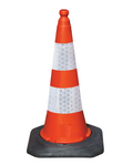 CONE-DE-SIGNALISATION-ROUGE 75cm + DEUX-BANDES-RETROREFLECHISSANTES NAVIGATOR JSP - FMCI
