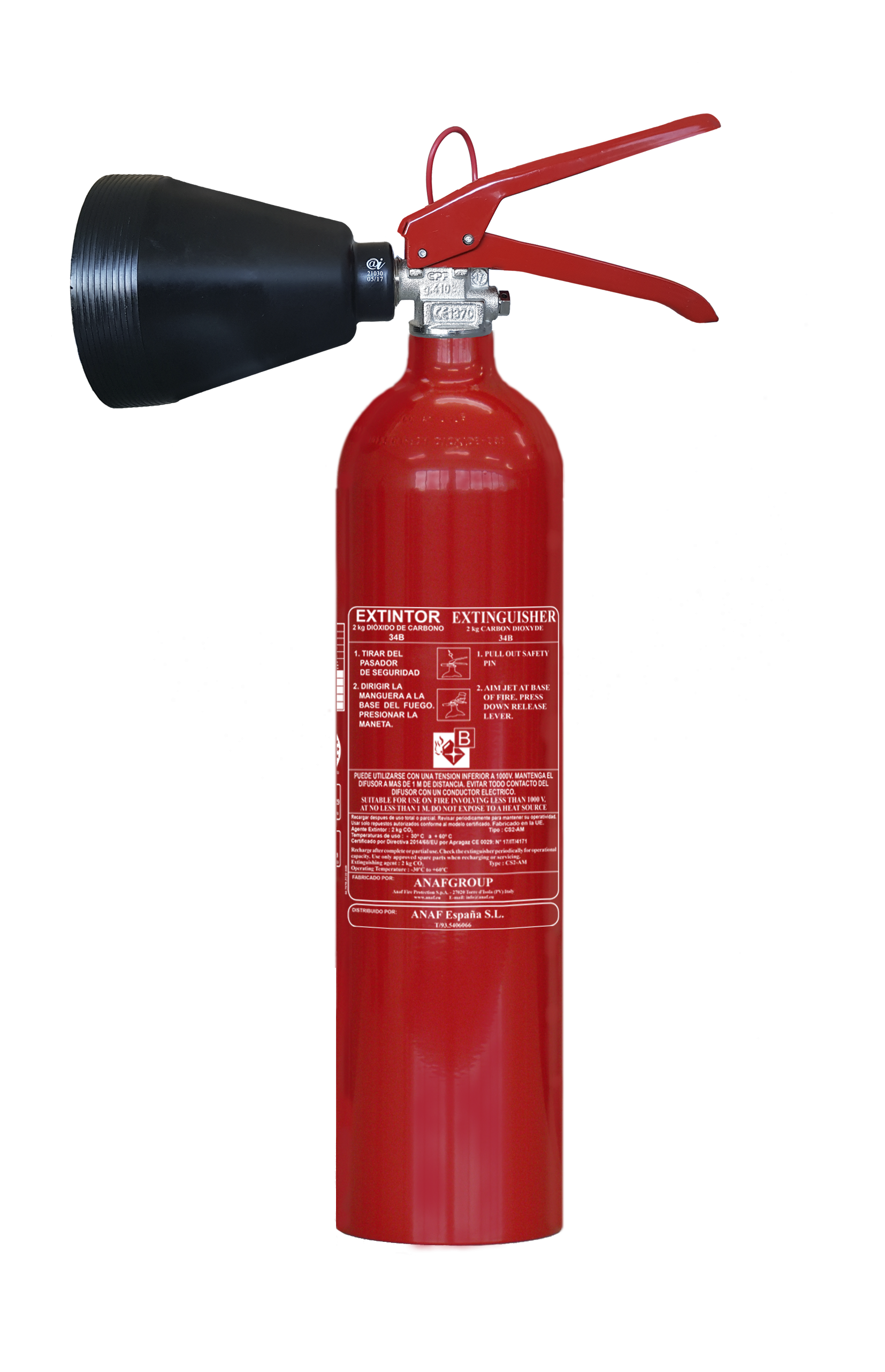 EXTINCTEUR 2KG C02 BOUTEILLE ALU CS2-AM ANAF - FMCI