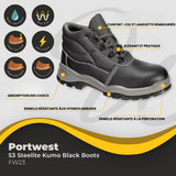 Chaussure de sécurité Portwest Brodequin S3 SRC Kumo Steelite noir FW23 - FMCI Abidjan