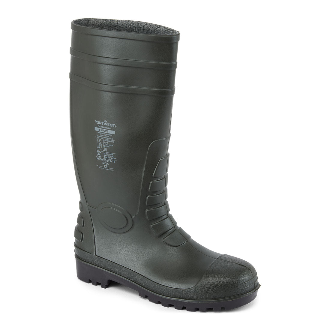 Botte de sécurité Wellington en PVC verte Portwest FW95 norme S5 chez FMCI Abidjan