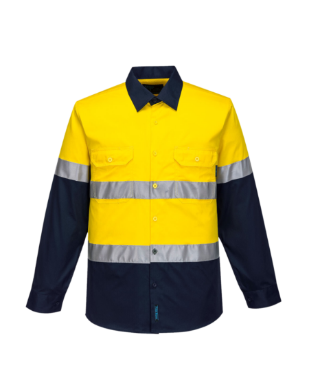 Chemise manches longues bicolore jaune et bleu Portwest MA801 - FMCI Abidjan