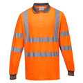 POLO COTON MAJORITAIRE MANCHES LONGUES ORANGE PORTWEST S271