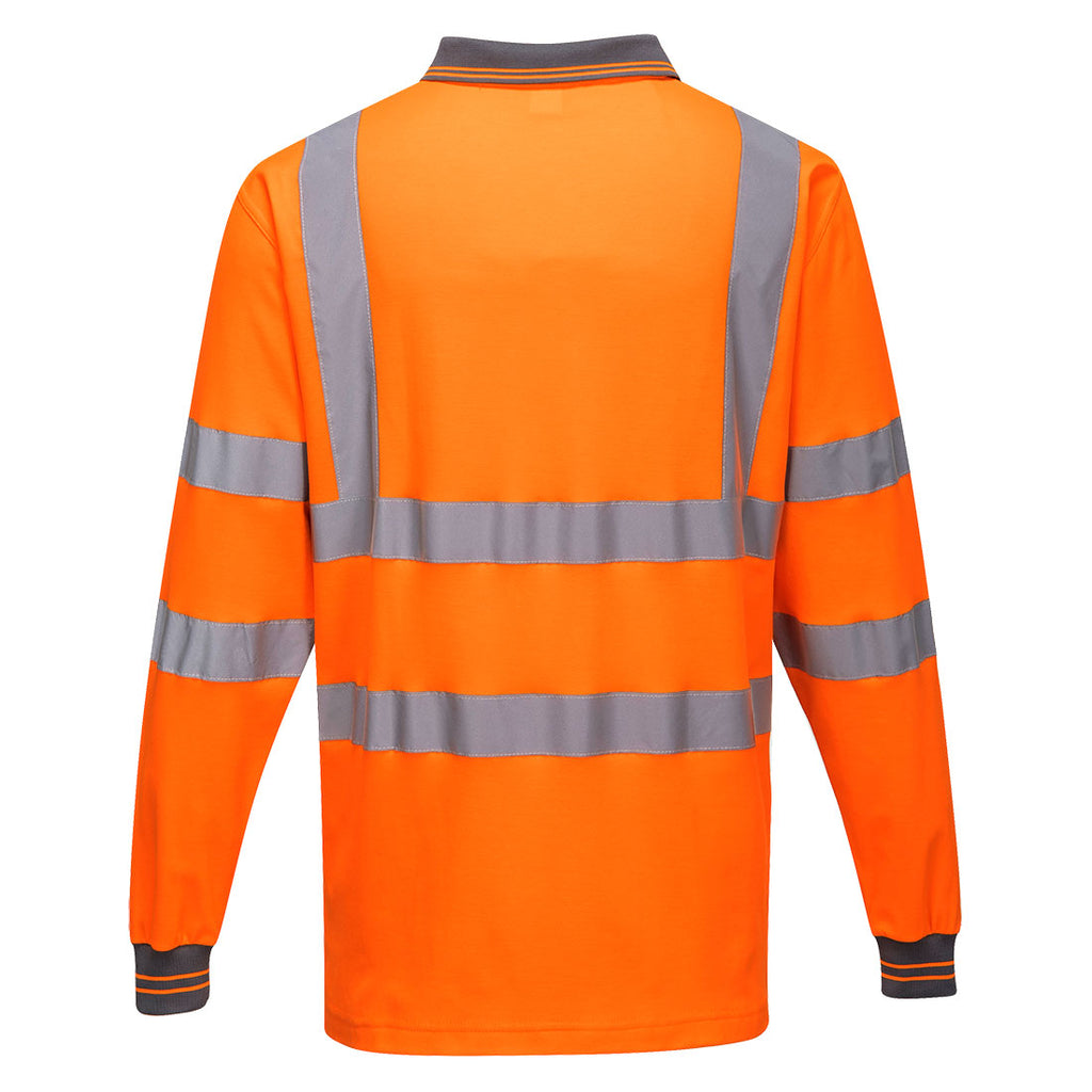POLO COTON MAJORITAIRE MANCHES LONGUES ORANGE PORTWEST S271