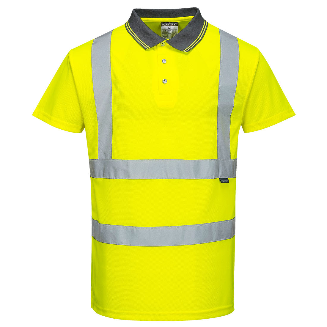 POLO HI-VIS MANCHES COURTES JAUNE PORTWEST S477 - Vêtements de protection | FMCI Côte d'Ivoire