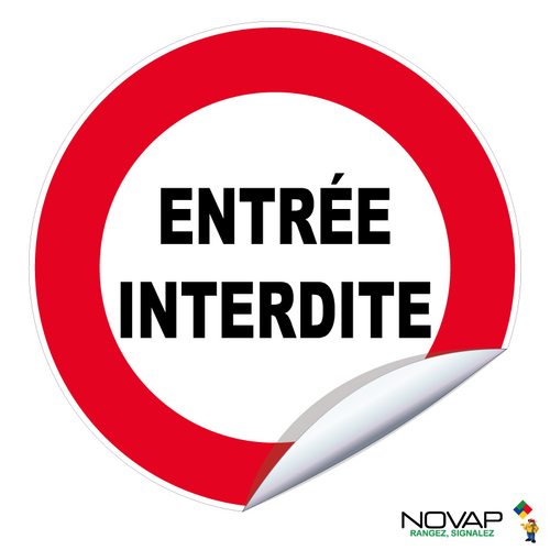 Adhésif « Entrée interdite » 300 mm NOVAP 4037608