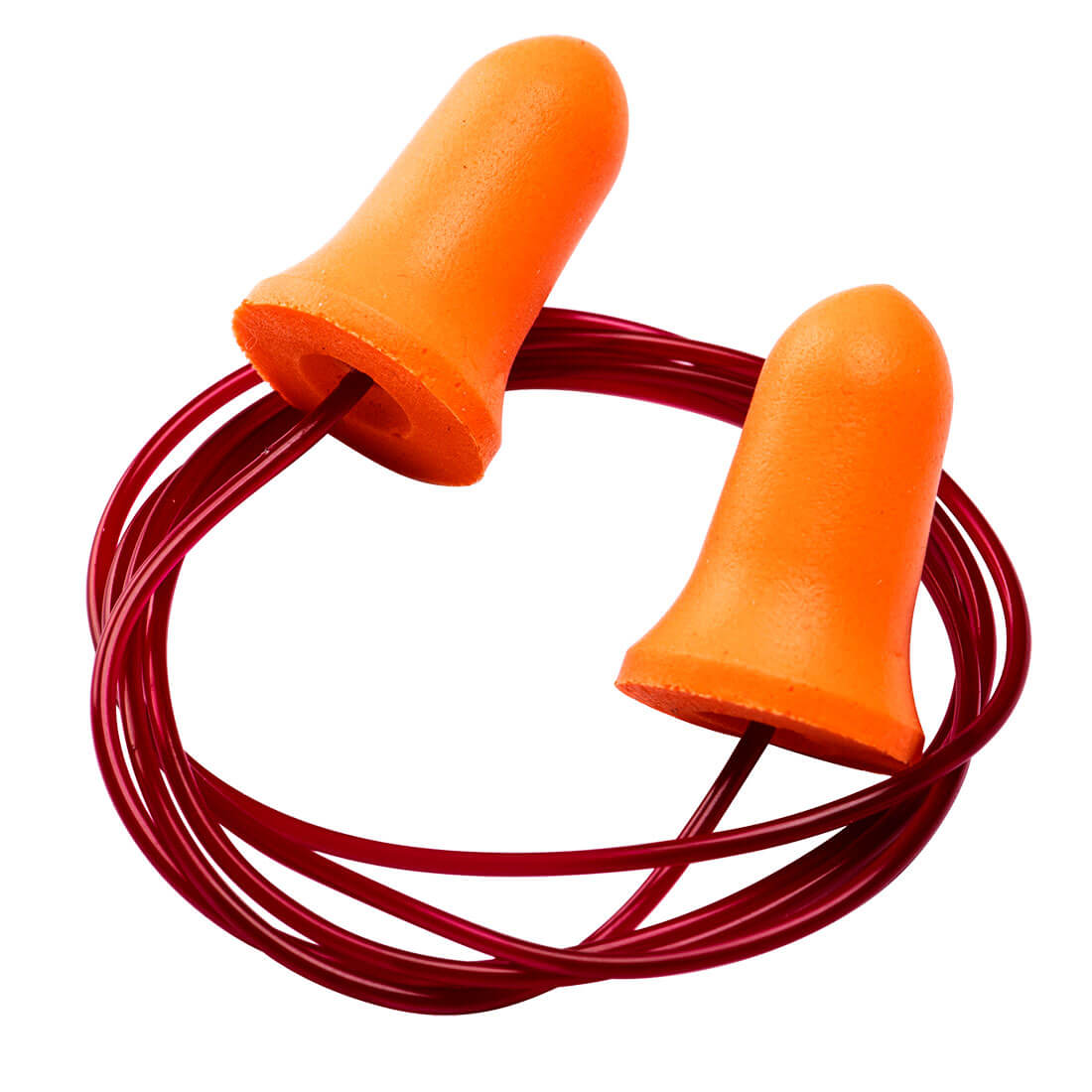 Bouchons d’oreille Bell Comfort en mousse PU avec cordon orange Portwest EP09 – 200 paires, SNR 37 dB
