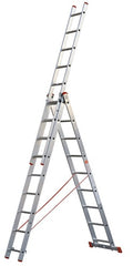 ECHELLE TRANSFORMABLE A 3 ELEMENTS EN ALU 3 x 9 MARCHES 150KG MAX HAUT 5,69m