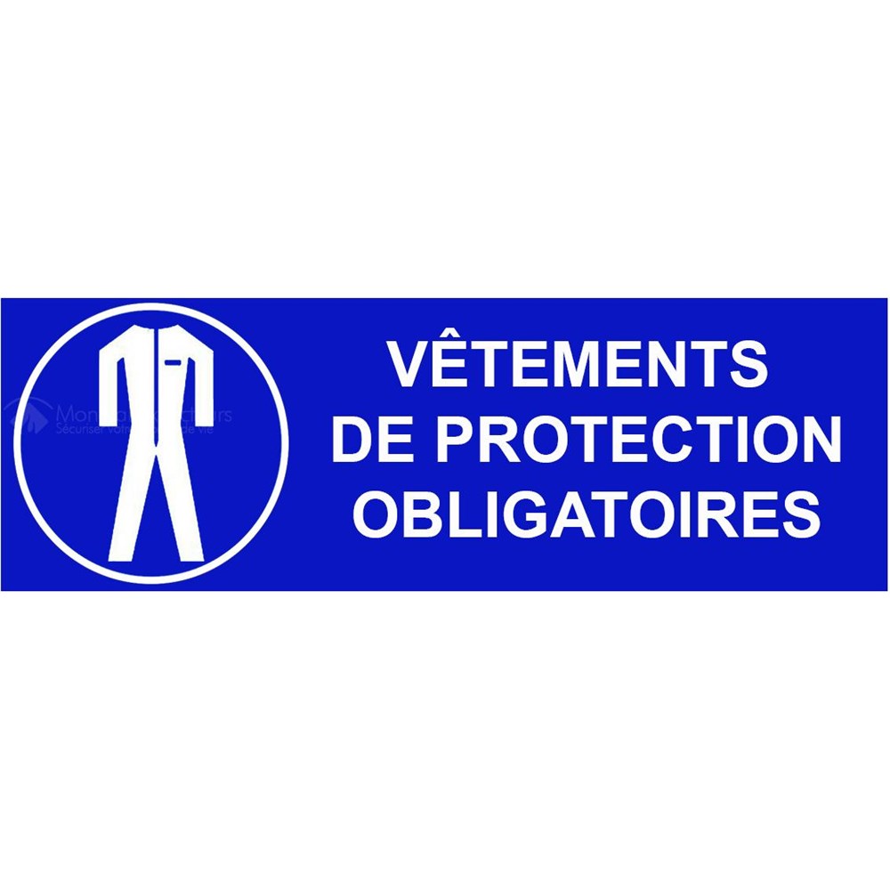Panneau « Vêtements de protection obligatoires » – 330 × 200 mm – Réf. 621519