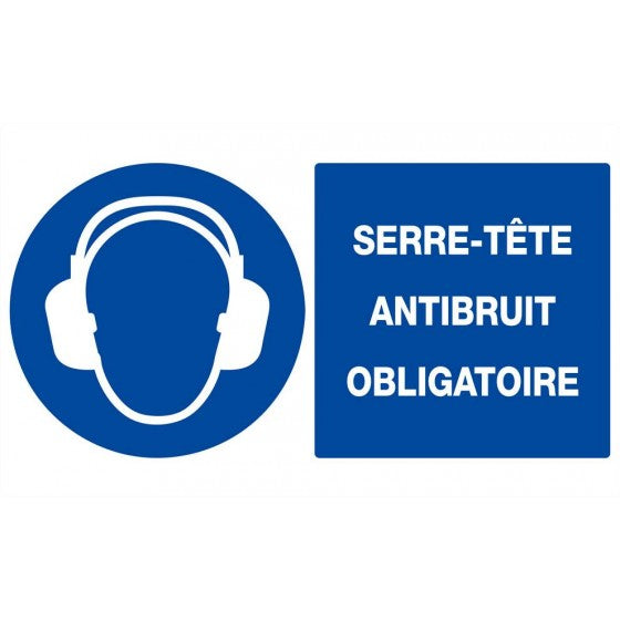 Panneau « Serre-tête antibruit obligatoire » – Ø300 mm – Réf. 622510