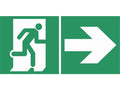 PANNEAU SIGNALETIQUE "EVACUATION VERS SORTIE DROITE" 330 x 75 mm REF 625424