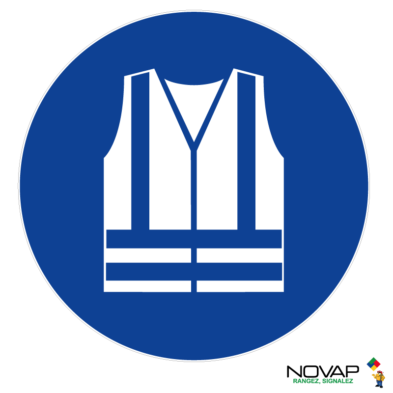 Panneau « Gilet haute visibilité obligatoire » rigide 300 mm NOVAP 4063508