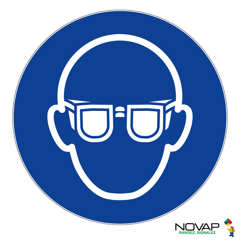 Panneau « Lunettes de protection obligatoires » rigide 300 mm NOVAP 4061603